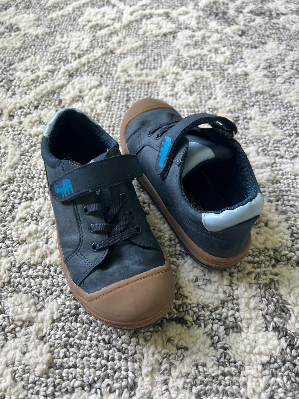 Bundle 3 pairs and get offer $20 Dream Pairs Navy and Brown Kids Velcro Sneakers